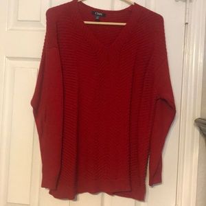 Chaps Pullover V-Neck Red Sweater Size 2X